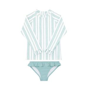 MINNOW X SISTER PARISH GIRLS CUMBERLAND STRIPE RASHGUARD SET 5/6T